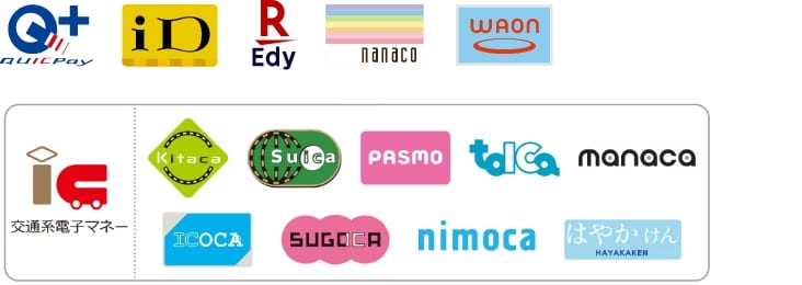 対応する電子マネー一覧