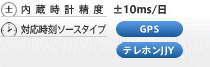 対応時刻ソースタイプ　GPS テレホンJJY